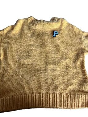 PINK Victoria's Secret Mustard Crewneck Sweater with 'P' Patch
